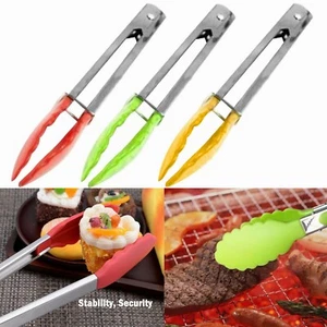 Kitchen Tongs Bread BBQ Grill Steak Bacon Salad Clip Food Baking Serving Clamp - Picture 1 of 15