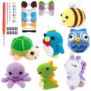 Beginners Starter Pack Beginner Crochet Kit Animal Complete Crochet Kits Sets ma - Picture 1 of 68