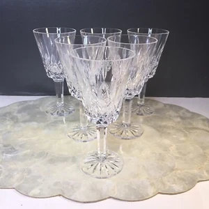 6 Tyrone Lead Crystal ROSSES Pattern 6 1/2" White Wine Glass Set Of 6 Ireland - Picture 1 of 7