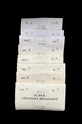 8 Full Packs of Crystal AB Preciosa  Rhinestones Assorted Sizes - Image 1 of 2