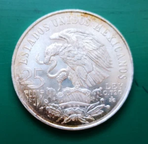 1968 Mexico Olympics Silver 25 Peso Coin #4423 - Picture 1 of 2
