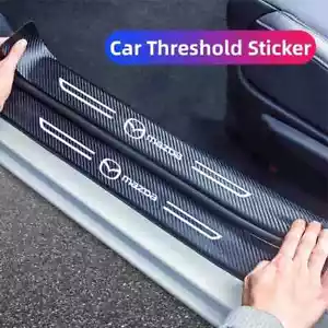 Car Door Sill Sticker Carbon Fiber Threshold Protector For Mazda 3 6 - Imagen 1 de 15
