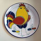 BIG 17" Italian Ceramic Handpainted Cockerel wall Plate Charger by CORRAO