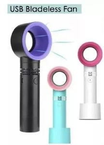 360 Degree Mini Advanced Portable Bladeless Hand Held Electric Fan -PINK/WHITE - Picture 1 of 1