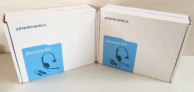 2 Plantronics Blackwire C610-M USB Noise-Canceling Black Headset New - Image 1 of 4