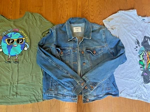 Girls Lot  3 Items (Jean Jacket +2 Ts)  Size Girls XXL Plus, Free SHIP - Picture 1 of 7