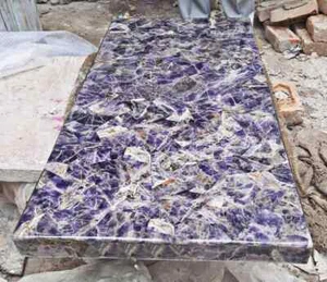 Buy Purple Quartz Countertop Natural Agate Stone Office Slab Top Father Day Sale - Picture 1 of 5