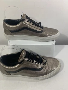 VANS OLD SKOOL Leather Gold Low tops. Size 6 - Picture 1 of 10