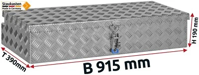 Deichselbox Staubox Gurtkiste Anhängerbox Alu Riffelblech 915x190x390 mm -500915 - Bild 1 von 4
