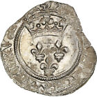 [#972811] Coin, France, Charles VI, Florette, Tournai, VF, Billon, Duplessy:387,