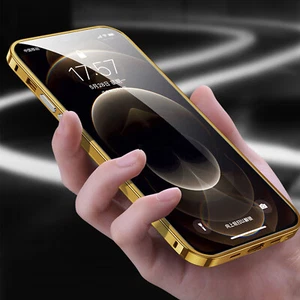 Aluminium Metall Rahmen Stoßstange Slim Case für iPhone 12 Mini/12 Pro Schutzhülle - Bild 1 von 12