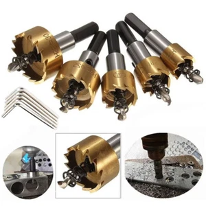 5pc Titanium Gold Plated Serrated Hole Opener Drilling Drill Bit 16-30mm Tool& - Picture 1 of 14