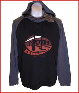 Neu authentisches Herren Wrangler Hoodie Kapuzenpullover klein mittel schwarz - Bild 1 von 1