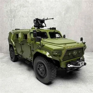 1:18 Diecast Military Armored Car Model Metal Off-Road Tank Toy w/ Lights - Picture 1 of 10