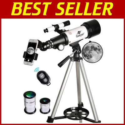 Compact Travel Telescope with Phone Adapter and Remote - Image 1 of 4