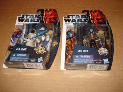 Star Wars 2012 (The Clone Wars) "Plo Koon CW6 & CAD BANE CW4" TARJETA DE JUEGO GALÁCTICO Foto 1 de 3