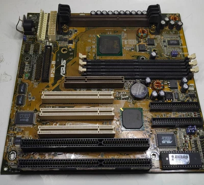 Slot 1 AT ASUS P2L-B Motherboard Rev 1.02 (440LX) + CPU & 128 MB + BONUS - Image 1 of 4