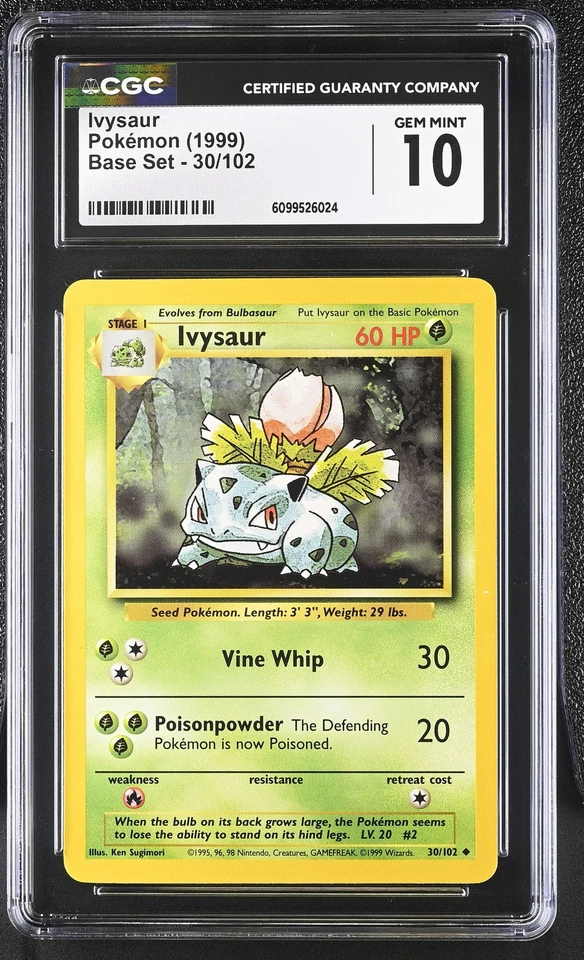 CGC 10 Ivysaur 30/102 Base Set Pokemon Card - Image 1 of 2
