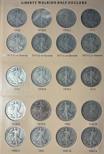 Walking Liberty Half Dollar Complete Set 65 Coins: 1916-1947 Dansco Album B3102 - Picture 1 of 8