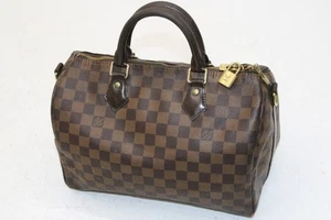 Louis Vuitton Damier Ebene Canvas Speedy 30 Satchel Bag - Brown - Picture 1 of 24