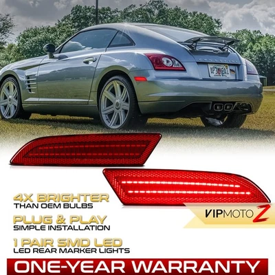 Full LED Strip Rear Side Marker Lights Lamps For 2004-2008 Chrysler Crossfire - Imagem 1 de 4