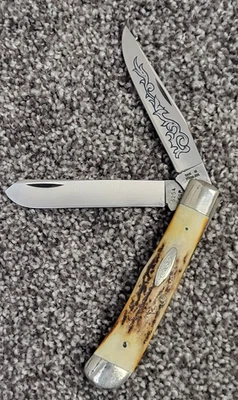 NAVAJA DE BOLSILLO CASE XX VINTAGE MANGO CIERVO 3 PUNTOS 2 HOJAS ACERO INOXIDABLE AZUL DESPLAZAMIENTO $$ Foto 1 de 4