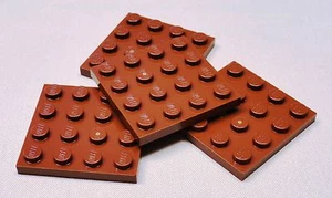x4 NEW Lego Reddish Brown Plate 4 x 4 4x4 Plate - Picture 1 of 1