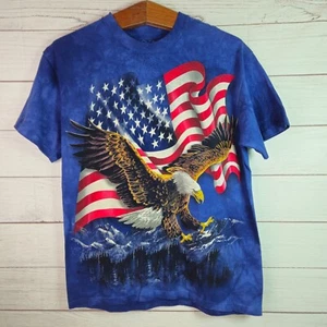 Herren The Mountain T-Shirt blau Batik Weißkopfseeadler USA Flagge patriotisch Gr. Medium - Bild 1 von 6