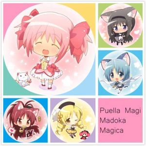 Puella Magi Madoka Magica Badges 5 Pieces Pins Schoolbag 2.3" - Picture 1 of 2