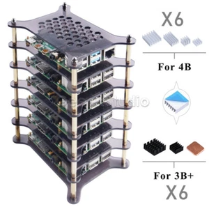 NEW! 6 Layers Case With Heatsink for Raspberry Pi 4 Model B / 2B / 3B / 3B+ - Picture 1 of 24