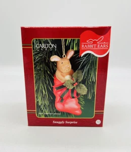 Vintage Carlton Cards Velveteen Rabbit Christmas Ornament Snuggly Surprise Bunny - Picture 1 of 7