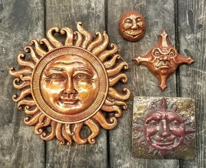 Lote de 4 Decoración de Pared Celestial Sol, Luna, Estrella Hogar Jardín - Imagen 1 de 4
