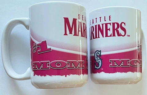 Set of 2 MLB Seattle Mariners 15 Oz Jumbo Coffee Tea Mugs Cups Mom Cover
