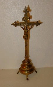 ANCIEN CHRIST EN LAITON FIN 19 ème DEBUT 20 ème - Imagen 1 de 10