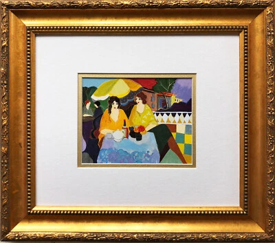 ITZCHAK TARKAY "Jardín de Té" Nuevo Arte Enmarcado Personalizado Fuera de Impresión Mujeres Israelíes Foto 1 de 3