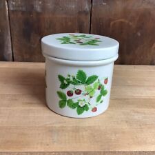 Portmeirion Summer Strawberries Canister Pot Jar Made in England Red Berries