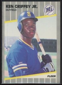 KEN GRIFFEY JR - RC - 1989 Fleer Baseball #548 - Sharp Card