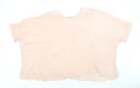 Neu Collection rosa Baumwoll-Tunika-Bluse Größe L Schaufelausschnitt