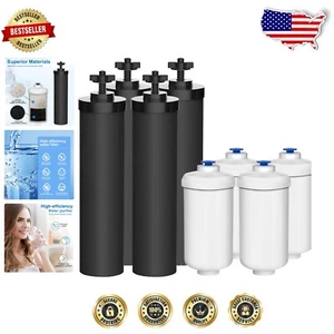 Complete Set: 8 Water Filters for Berkey - 4 Black & 4 Fluoride Filters Included - Picture 1 of 9