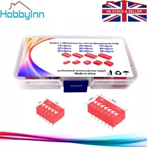 Módulo de interruptor de inmersión 2,54 mm 45 piezas 1P a 9P DIL PCB tablero de pan Raspberry PI Arduino - Imagen 1 de 6