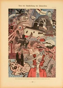 SIMPLICISSIMUS 1913 HEINE CUBIST ON LINEN ORIGINAL - Picture 1 of 1