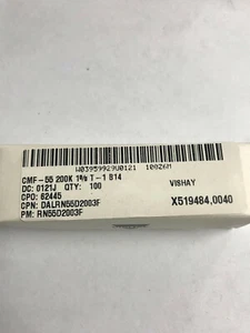 (100) Dale RN55D2003F 200K 1% 1/8w Metal Film Resistors CMF-55 - Picture 1 of 3