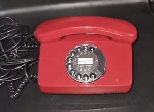 TELEFON mit WÄHLSCHEIBE Post FeTAp 791-1 rot marmoriert 70er/80er Jahre - Bild 1 von 6
