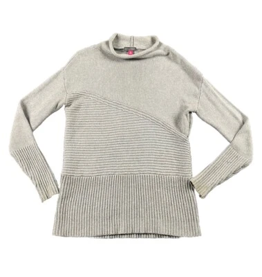 Suéter Vince Camuto Algodón Cuello Redondo Manga Larga Talla PXS Gris Acanalado Damas Foto 1 de 4