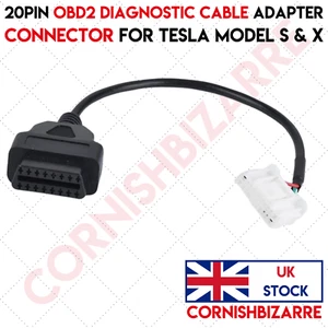 20PIN OBD2 ADAPTER FOR TESLA MODEL X/S DIAGNOSTIC CABLE SCAN MY TESLA tesLAX UK - Picture 1 of 3