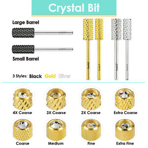 PANA Crystal Top Large/Small Barrel Nail Carbide Bit-Shank 3/32" - Gold/Silver