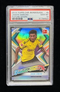 2019-20 Topps Chrome Bundesliga Jadon Sancho Future Stars Refractor #FS-6 PSA 10 - Picture 1 of 2
