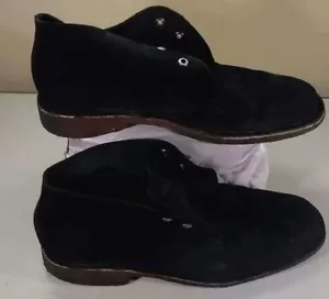 Hush Puppies Black Suede Crepe Sole Desert Chukka Boots Men Shoe Size 7.5M 40.5 - Picture 1 of 7