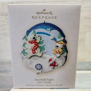 Hallmark Andenken Weihnachtsschmuck Schneeballschlacht! Spin-A-Majigs Bears 2008 - Bild 1 von 8