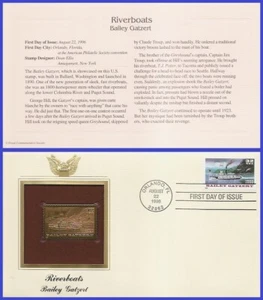 USA2 #3095 U/A GOLDEN REPLICA FDC Riverboat Bailey Gatzert - Bild 1 von 1